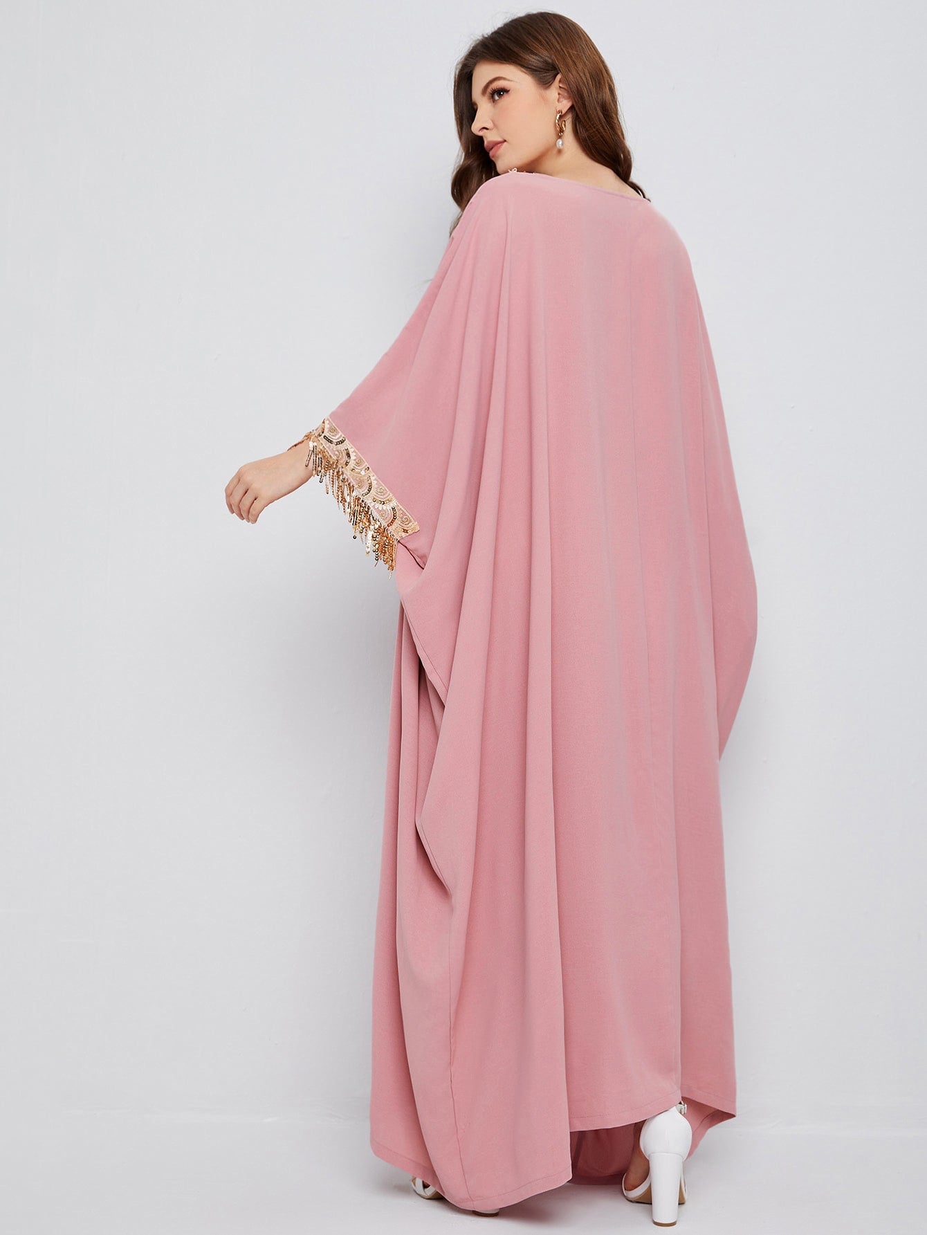 Najma Sequins Trim Detail Kaftan