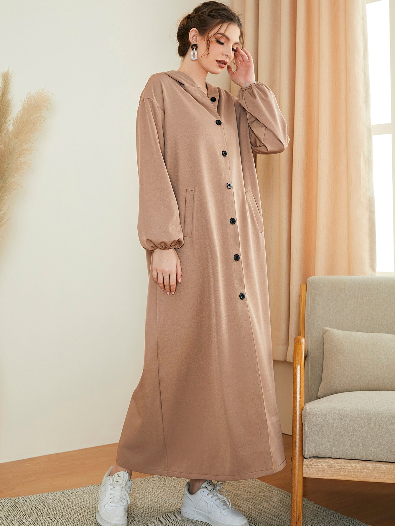 Mulvari Women's Single-breasted Arab Abaya