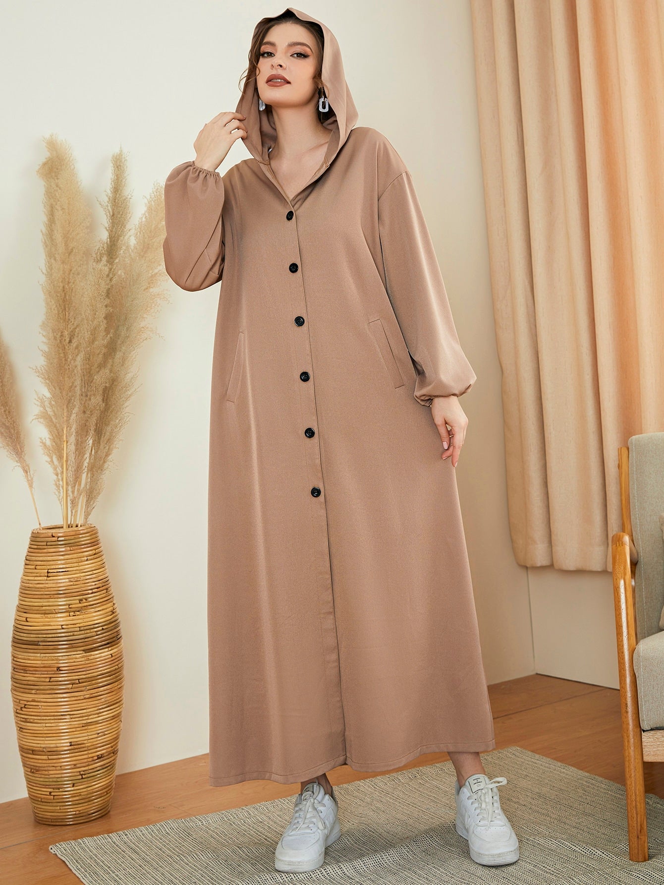 Mulvari Women's Single-breasted Arab Abaya