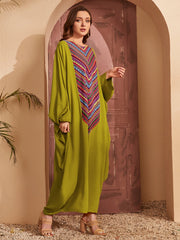 Najma Striped Batwing Sleeve Kaftan Dress