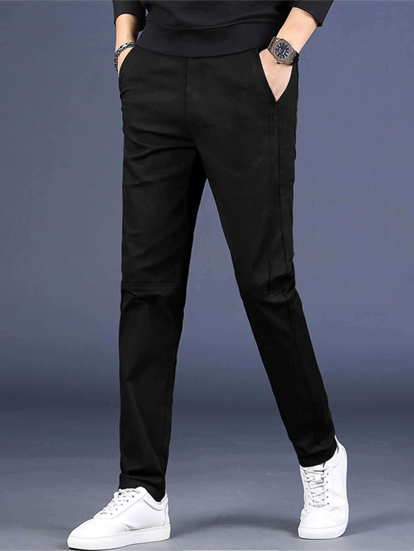 Manfinity Mode Men Solid Slant Pocket Tailored Pants