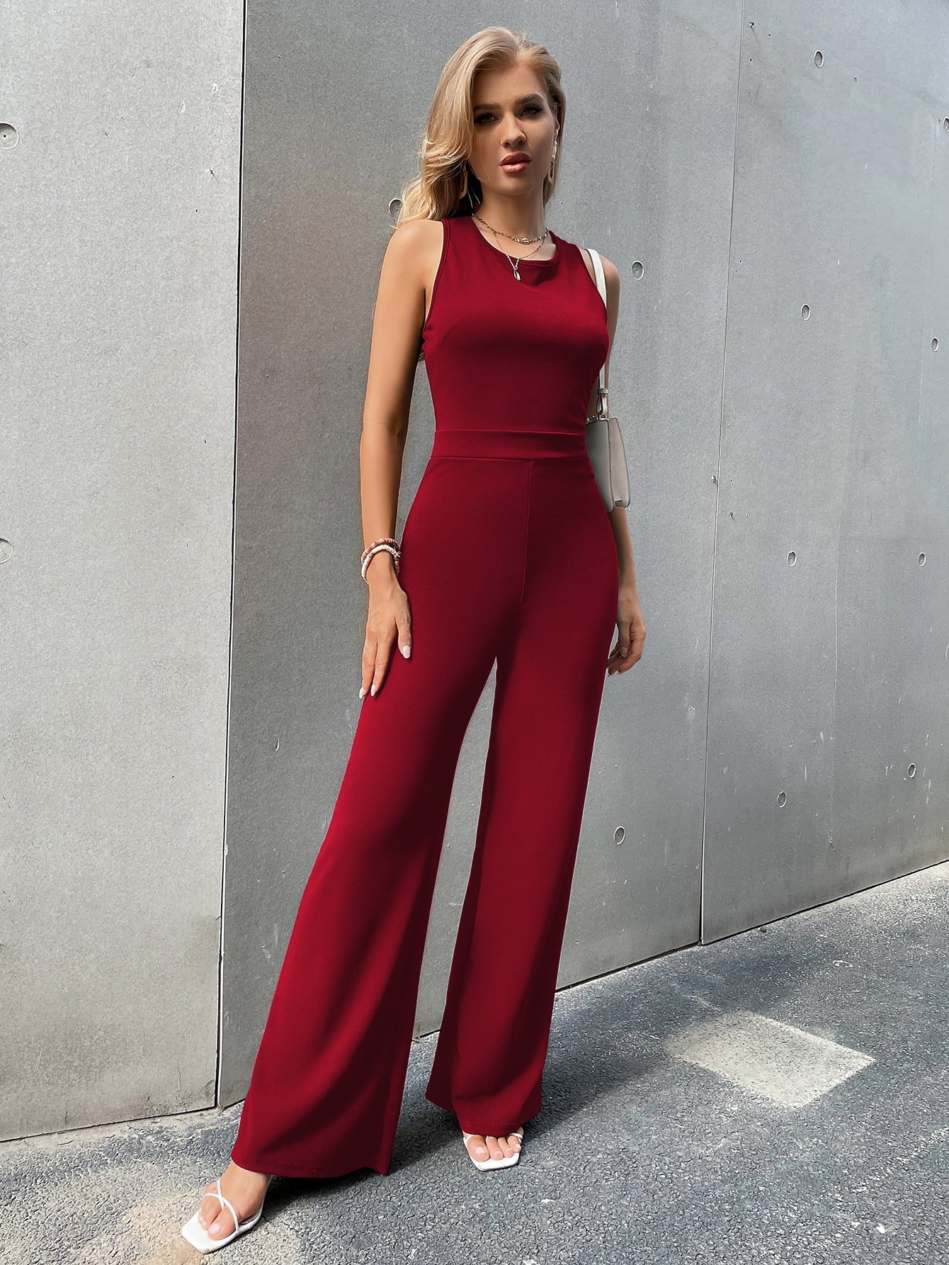 Frenchy Crisscross Zip Back Jumpsuit