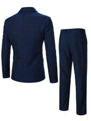 Manfinity Mode Men Double Breasted Striped Blazer & Suit Pants