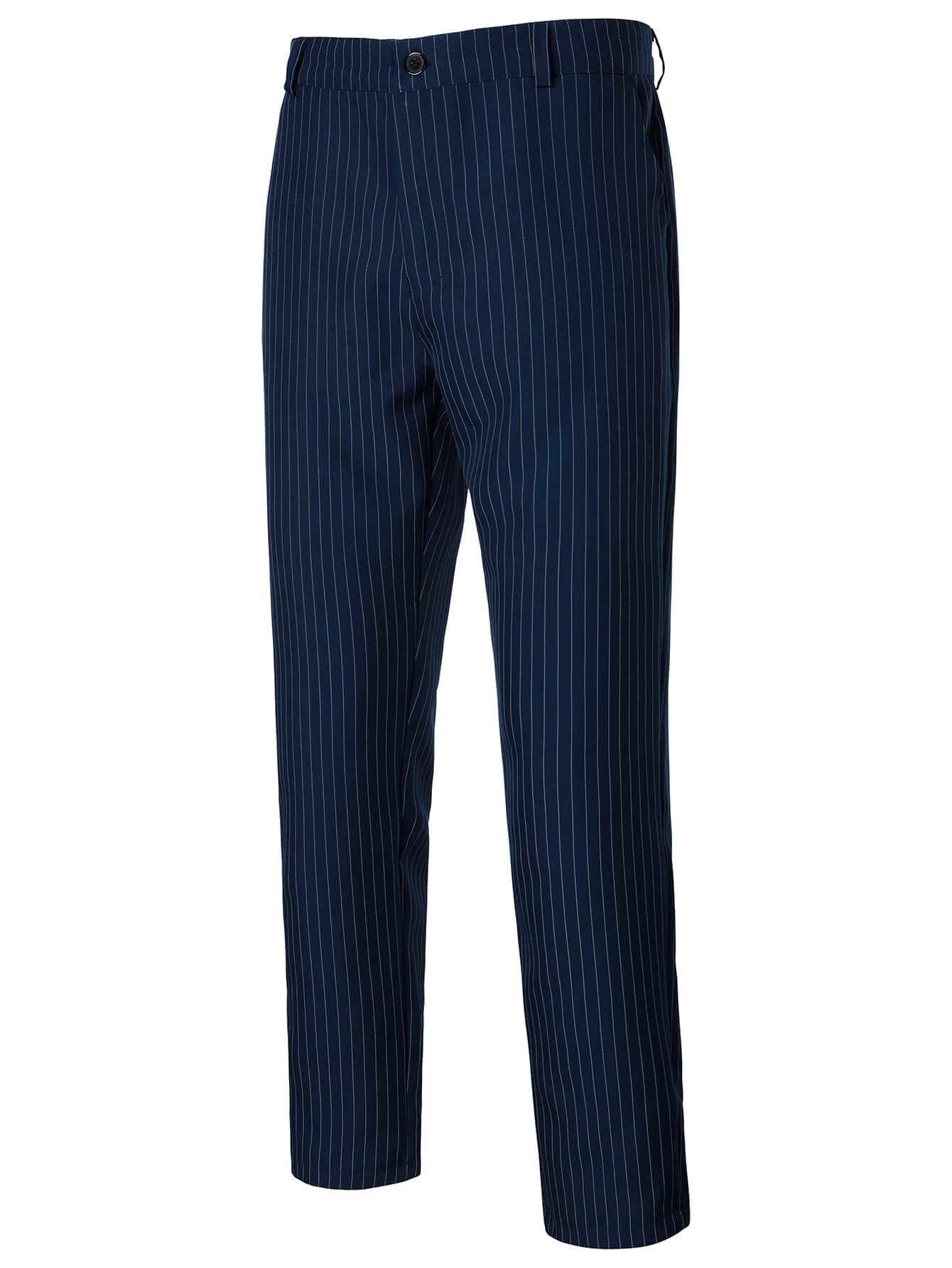 Manfinity Mode Men Double Breasted Striped Blazer & Suit Pants