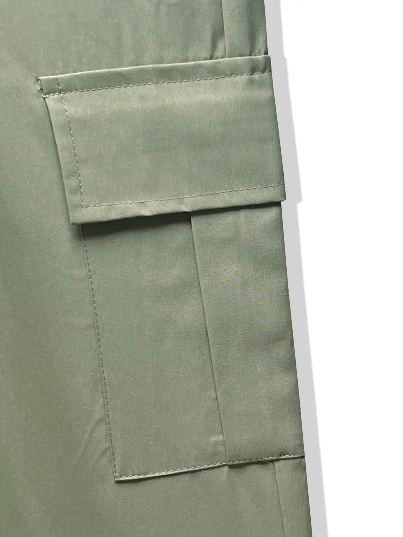 Manfinity Homme Men Flap Pocket Side Drawstring Waist Cargo Pants