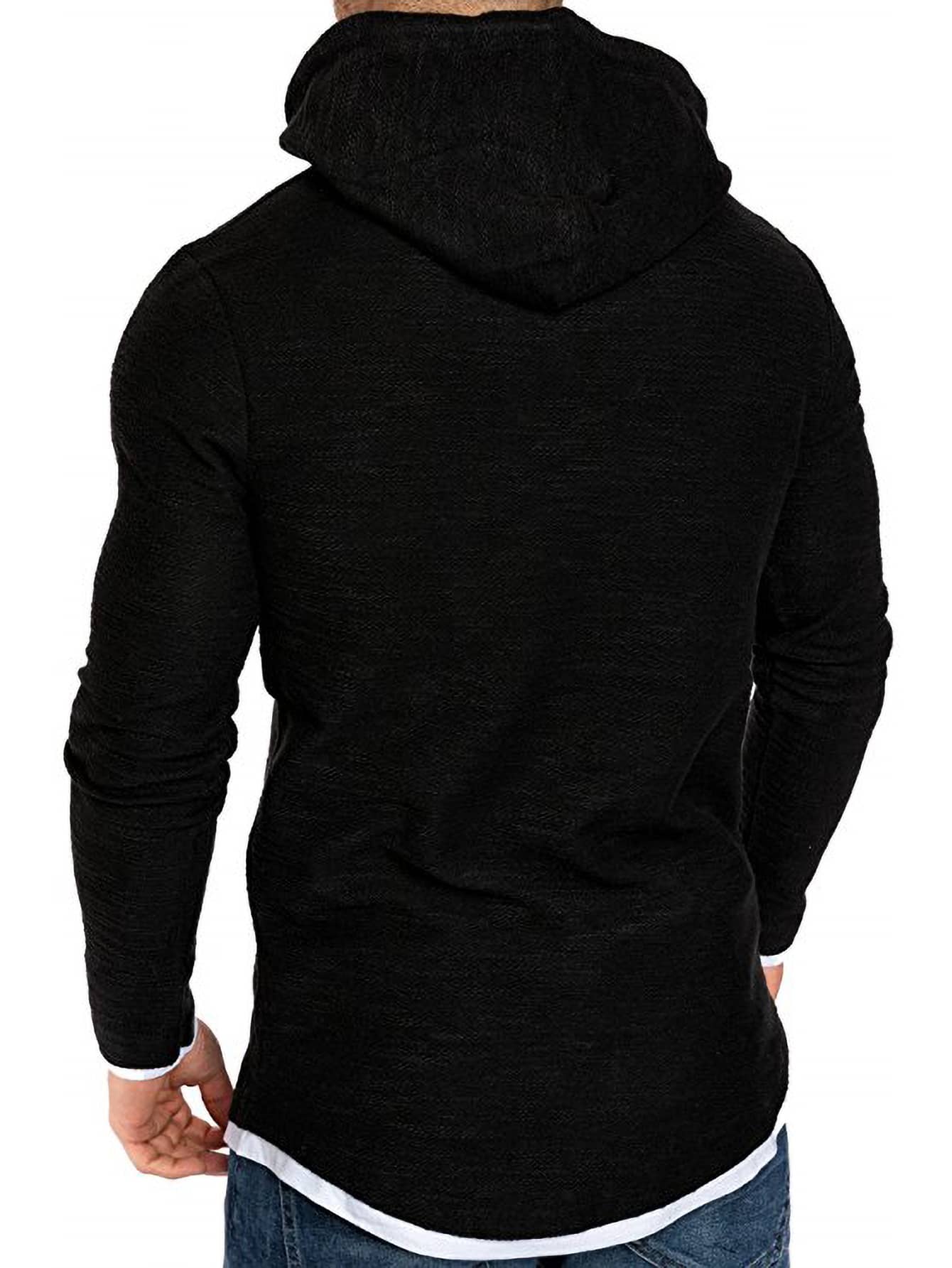 Manfinity Homme Men Contrast Trim Drawstring Hoodie