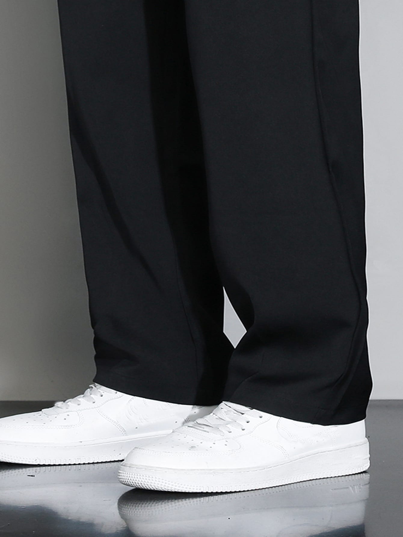 Men Solid Slant Pocket Suit Pants