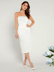 Belle Solid Tube Wedding Dress