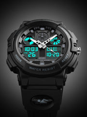 Men Water Resistant Round Electronic Watch