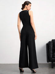 BIZwear Two Tone Wide Leg Jumpsuit Without Belt Workwear