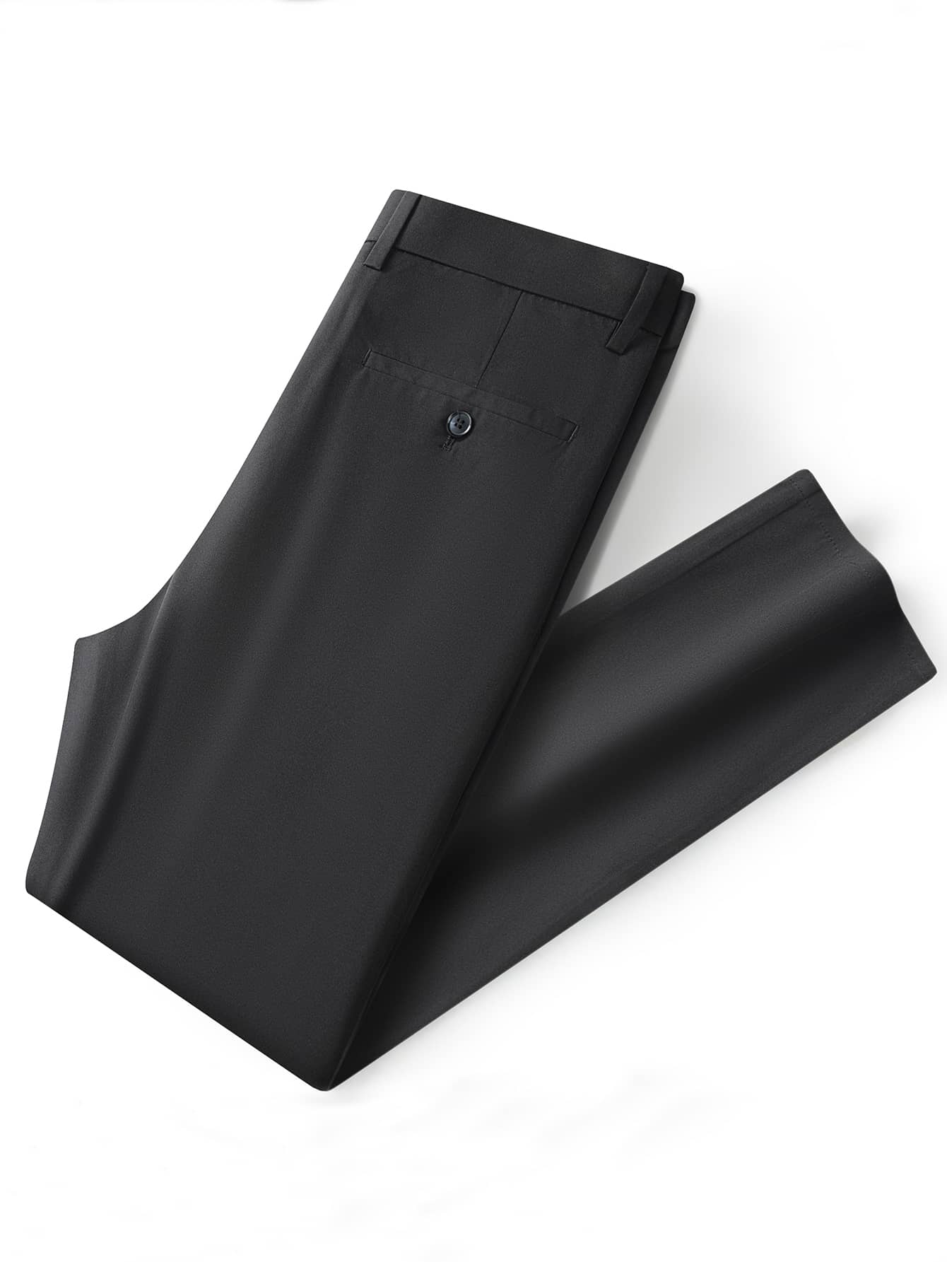 Men Solid Slant Pocket Suit Pants