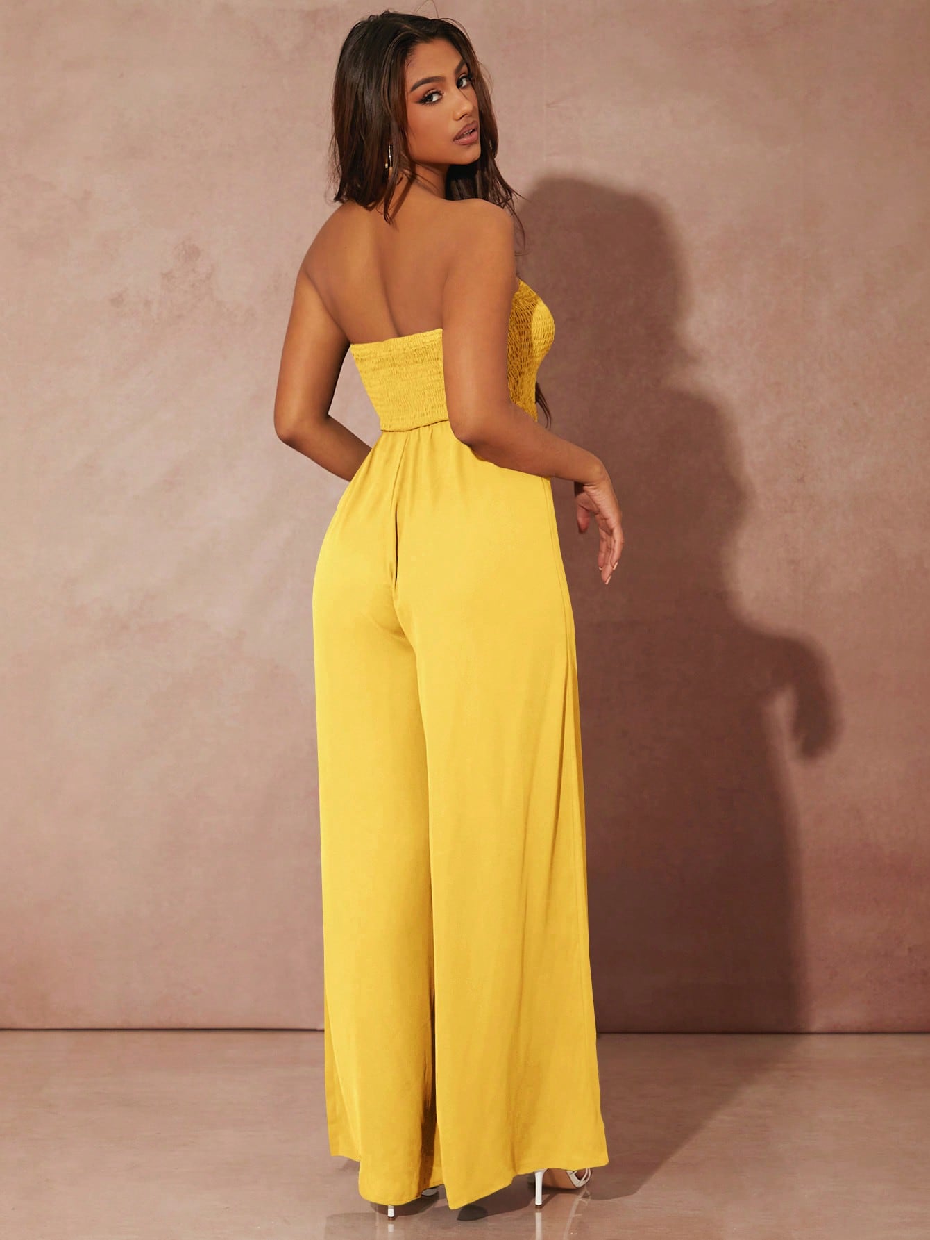 SXY Solid Wide Leg Tube Jumpsuit