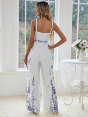 VCAY Floral Print Wide Leg Cami Jumpsuit