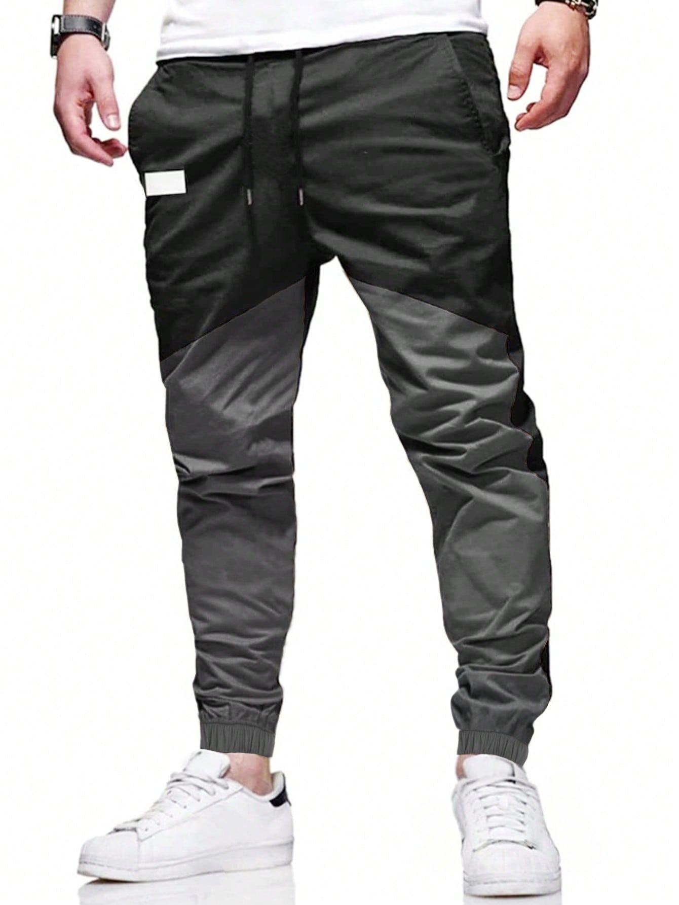 Manfinity Homme Men Two Tone Patched Drawstring Pants