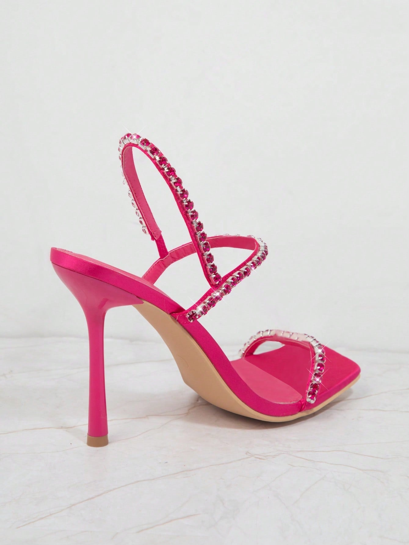 Rhinestone Open Toe Stiletto Heels