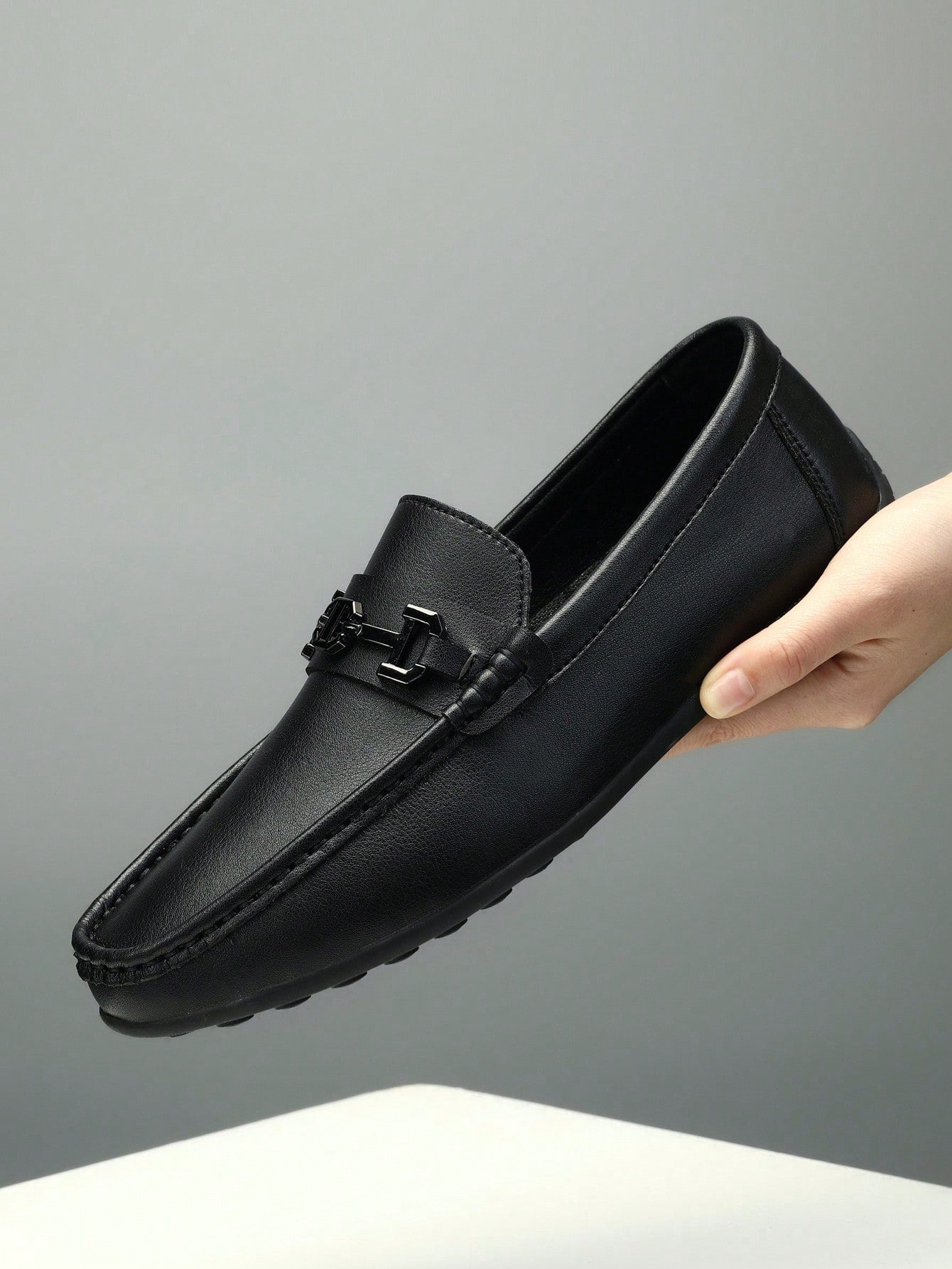 Work Loafers For Men, Metal Decor Casual Loafers