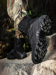 Cool Black Boots For Men, Lace-up Front Hiking Boots