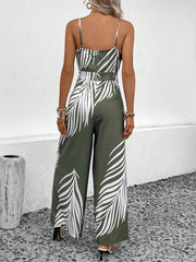 VCAY Tropical Print Cami Wide Leg Jumpsuit