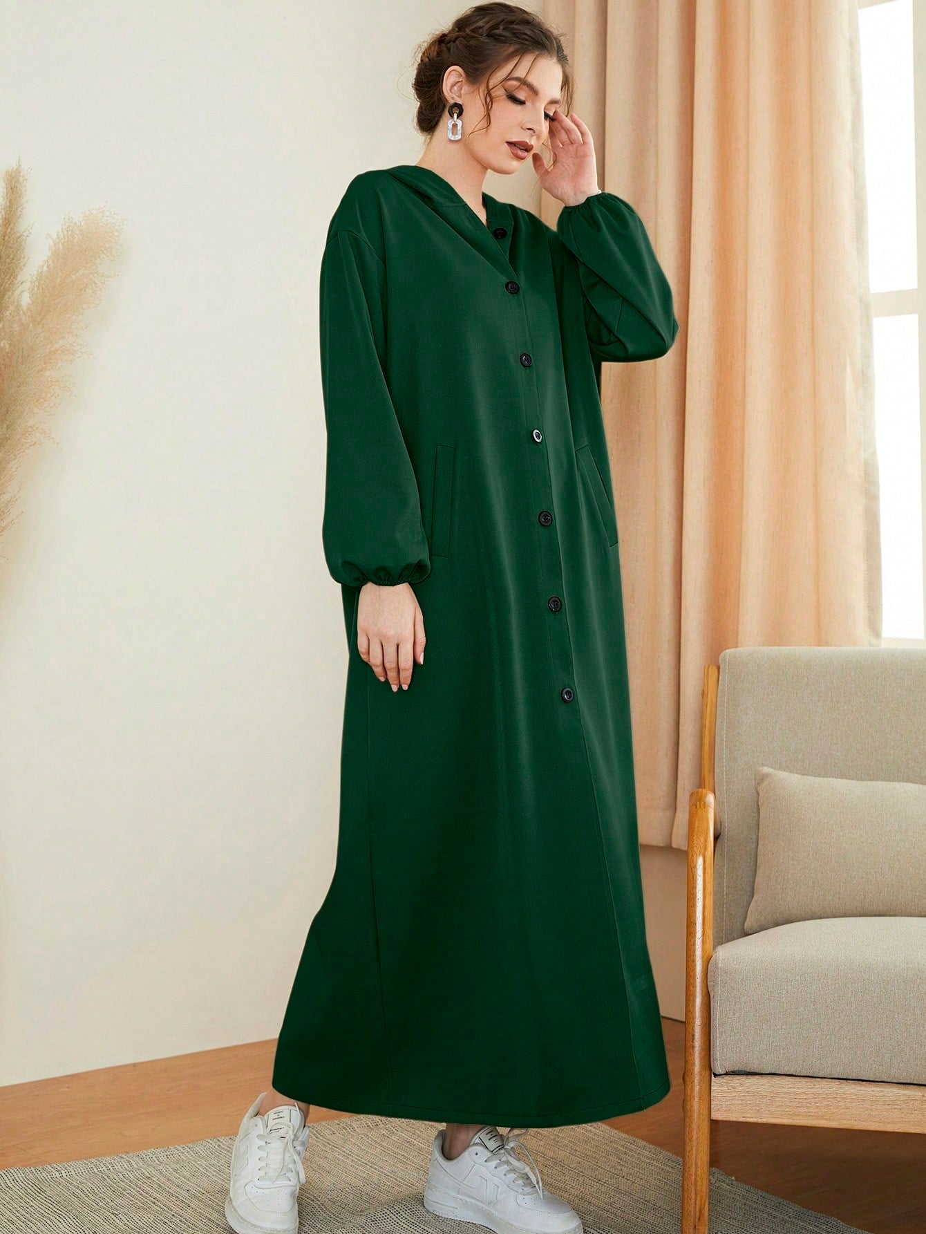 Mulvari Women's Single-breasted Arab Abaya