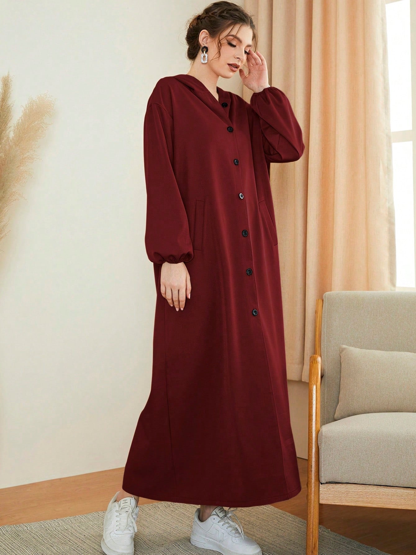 Mulvari Women's Single-breasted Arab Abaya