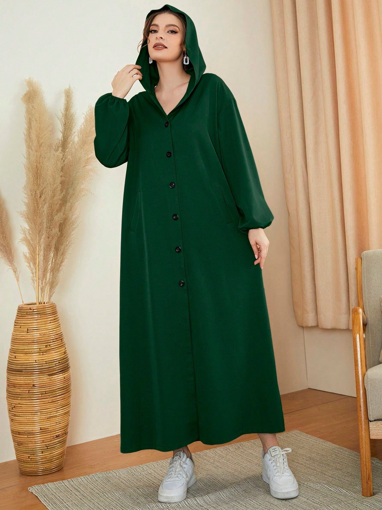 Mulvari Women's Single-breasted Arab Abaya