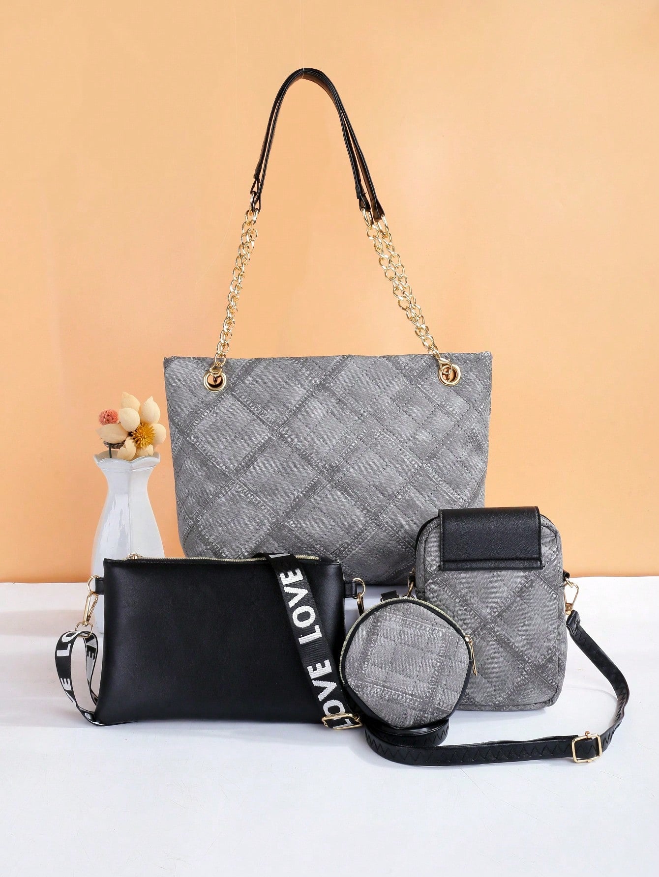 Trendy And Fashionable New Style Mini Women'S Combination Bag With Tote, Crossbody And Single Shoulder Options