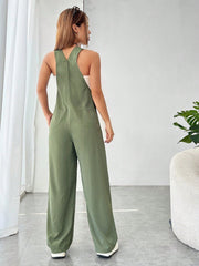 EZwear Solid Pocket Front Overall Jumpsuit Without Tube Top