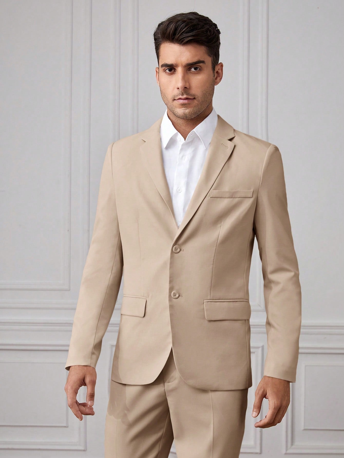 Manfinity Mode Men Single Breasted Blazer & Pants Suit Set