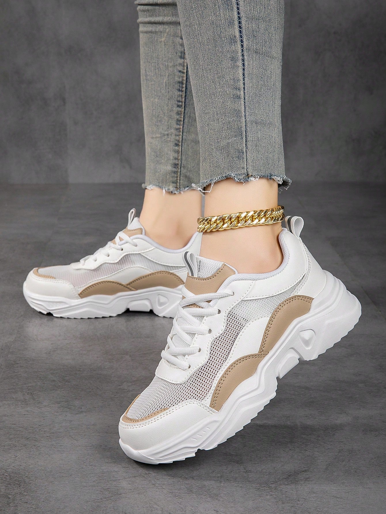 New Women's Thick-soled Chunky Sneakers, Comfortable And Breathable Sports Shoes