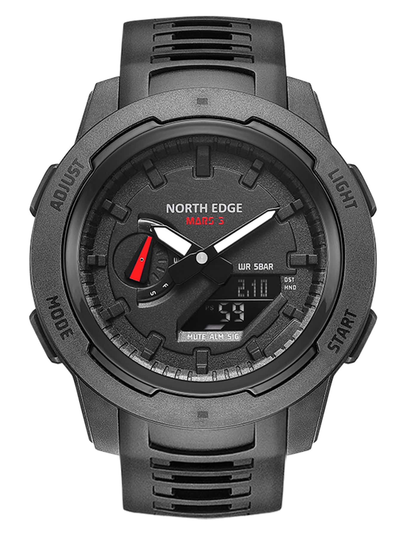 Stainless Steel Round Dial Digital Watch