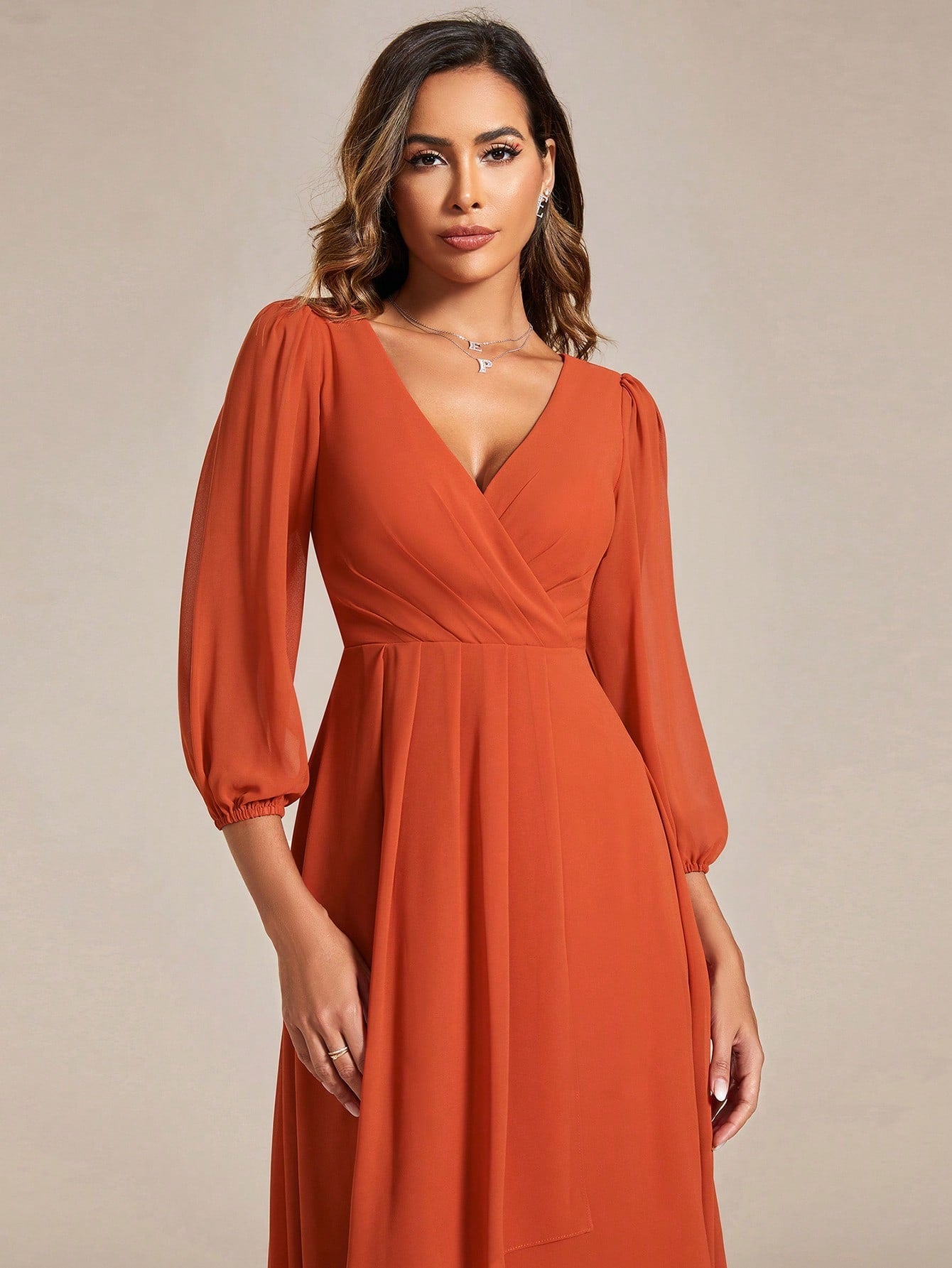 EVER-PRETTY Elegant V-neck Bridesmaid Dress