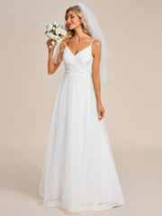 EVER-PRETTY Contrast Lace Cami Wedding Dress Without Veil