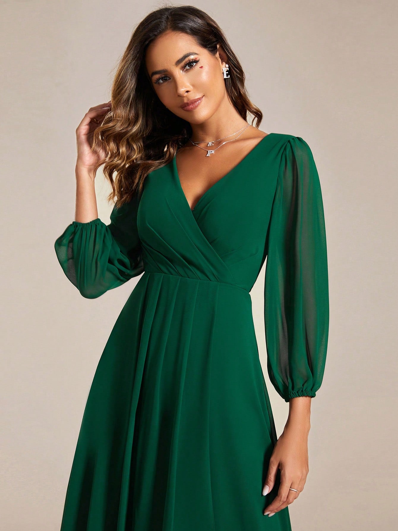 EVER-PRETTY Elegant V-neck Bridesmaid Dress