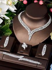 1 Set Bridal Zirconia Full Jewelry Sets For Women Party Luxury CZ Crystal Wedding necklace sets