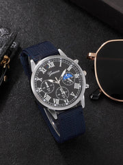 5pcs/set Men's Casual Quartz Watch & Bracelet Combo