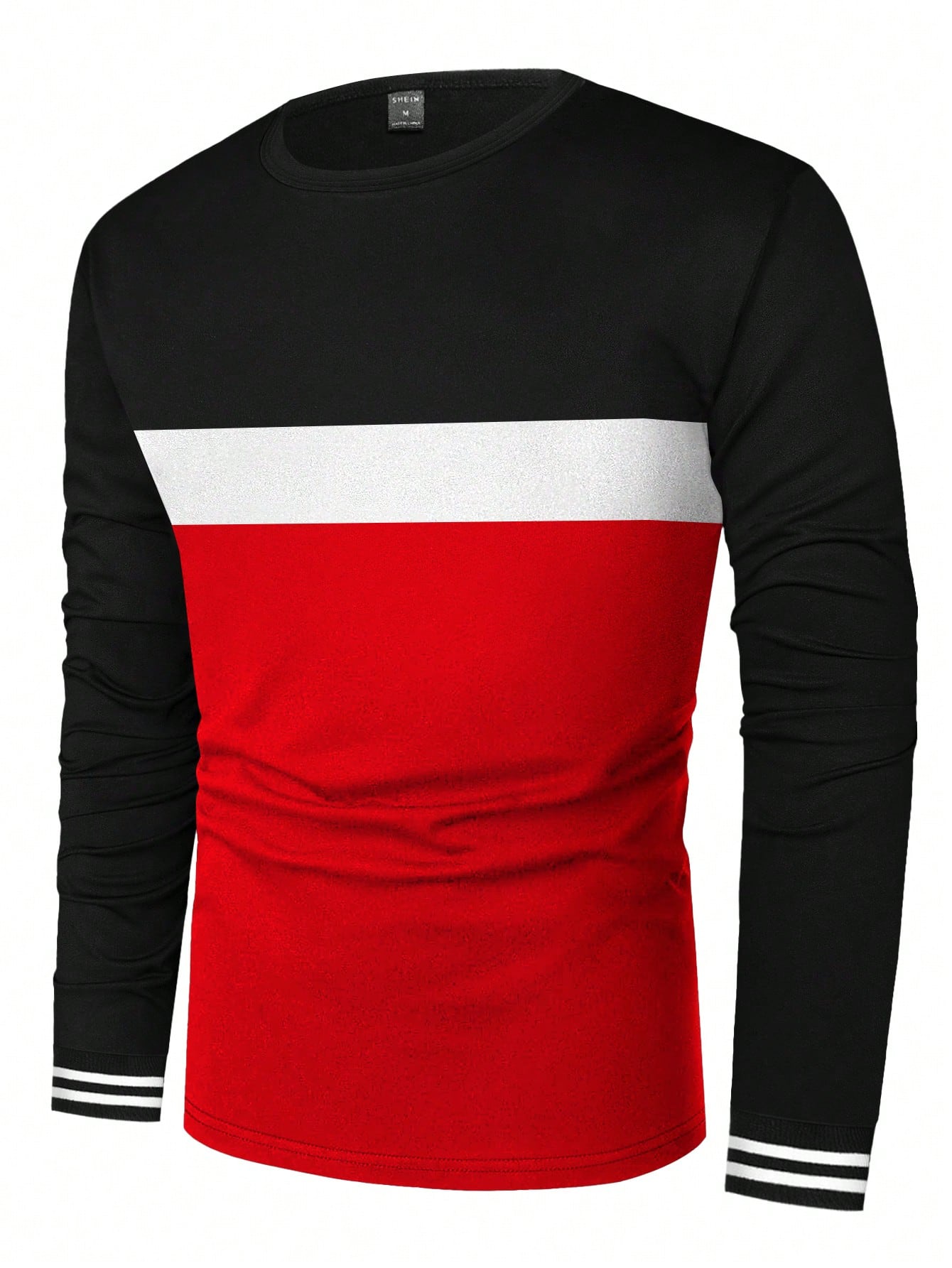 Manfinity Homme Men Color Block Striped Trim Tee