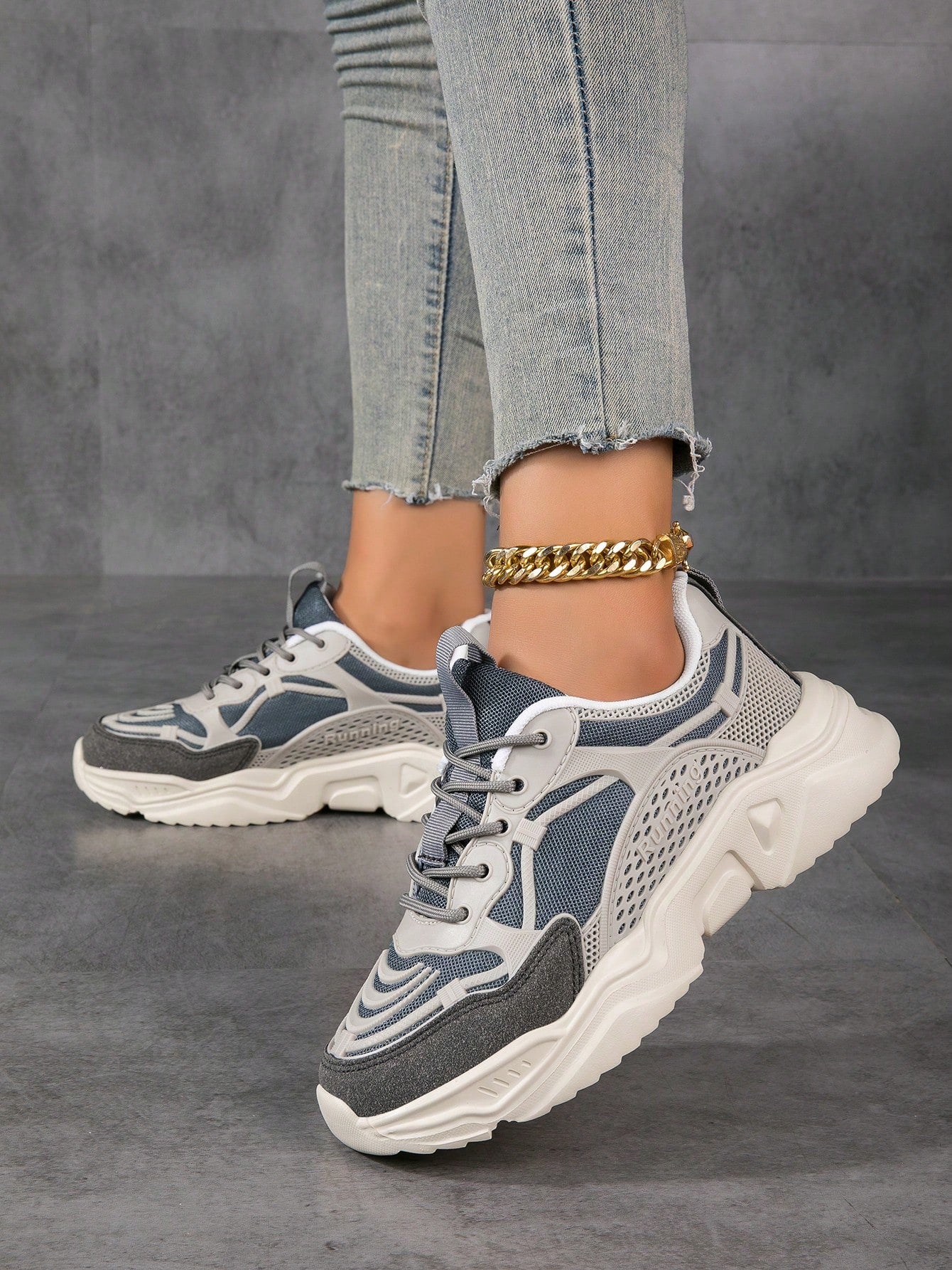 New Women's Thick-soled Chunky Sneakers, Comfortable And Breathable Sports Shoes