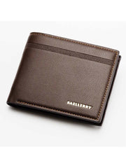 1pc Men's New Style Short Multi-card Slot Lychee Pattern Business Wallet Suitable For Daily Use