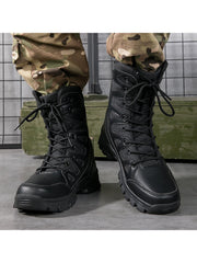 High-top Tactical Training Boots Outdoor Hiking Boots Unisex Anti-slip & Wear-resistant Field Sports Shoes, Plus Size 45-47 Men's Work Boots Security Shoes