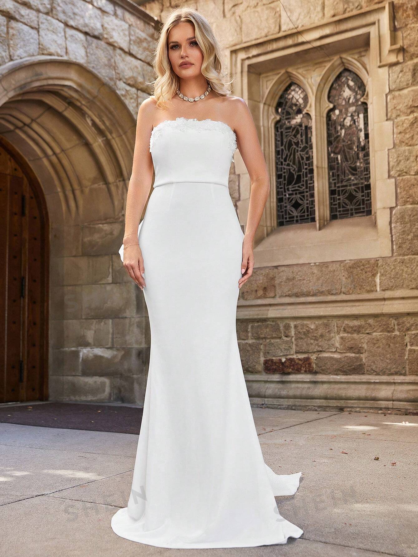 Mermaid Hem Tube Wedding Dress