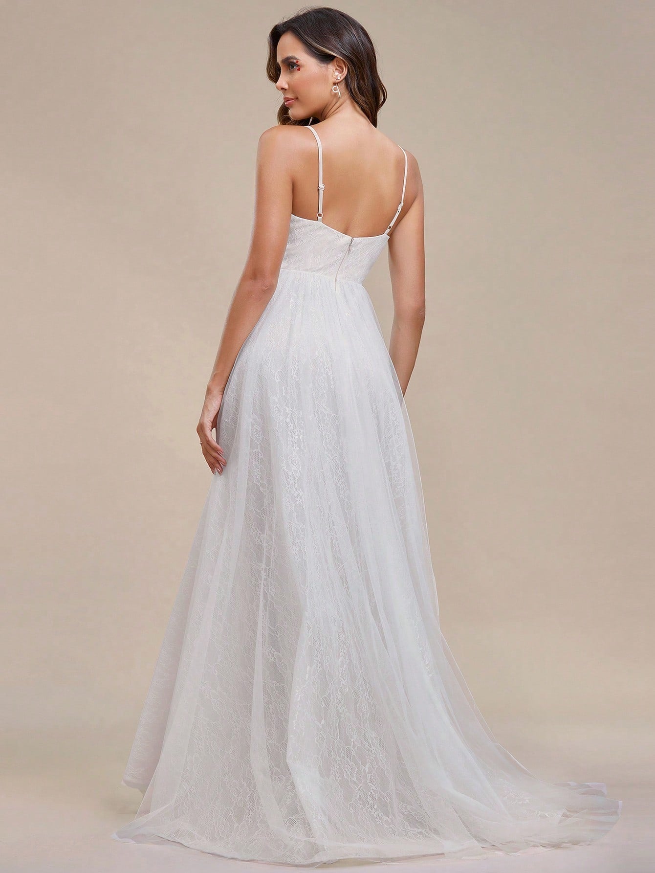 EVER-PRETTY Solid Zip Back Cami Wedding Dress