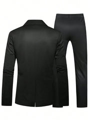 Manfinity Mode Men Single Button Blazer & Suit Pants