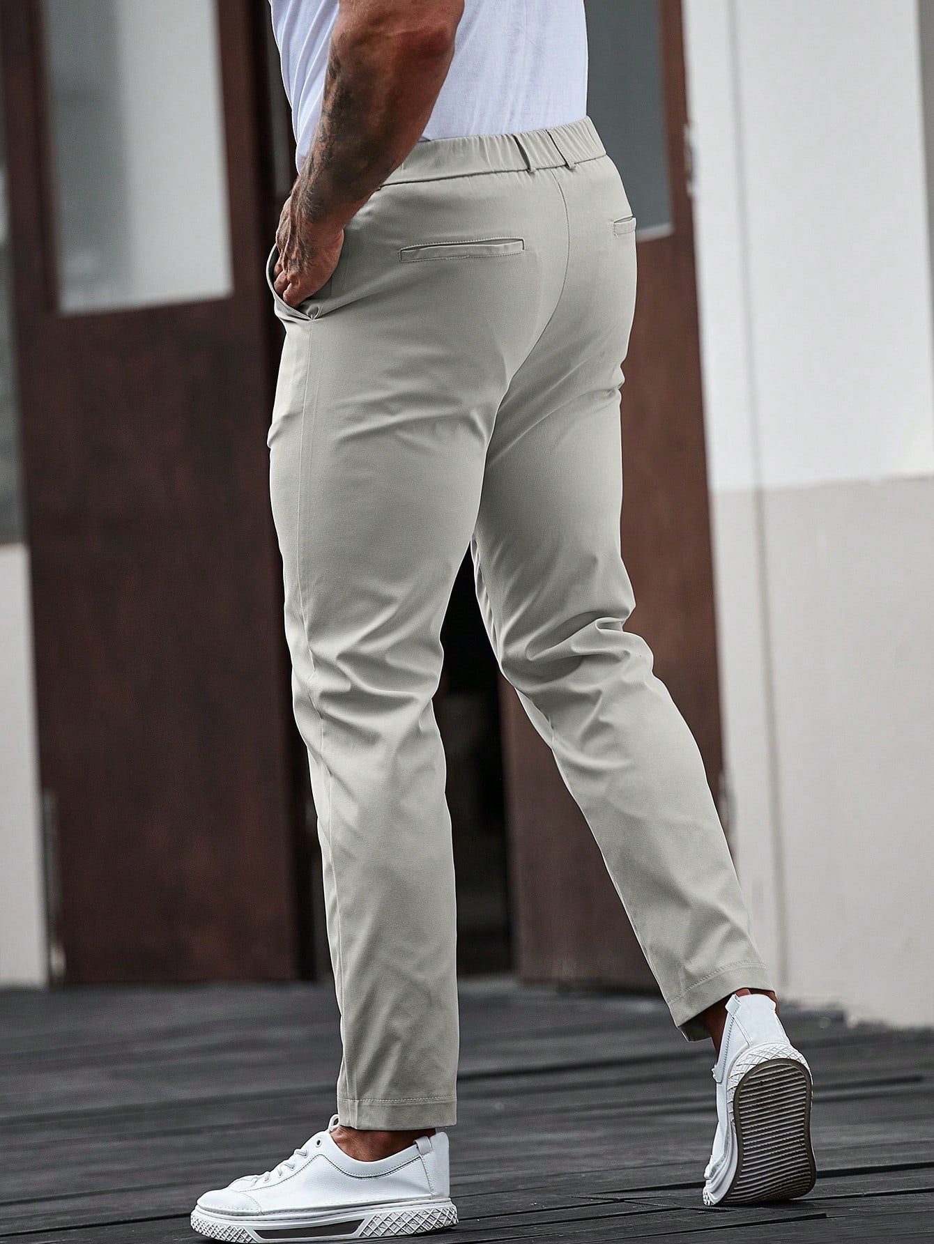 Manfinity Mode Solid Color Suit Pants