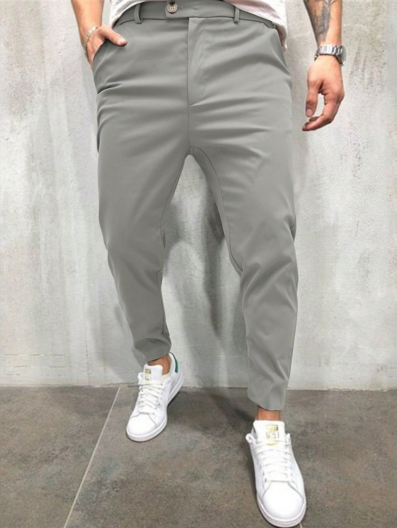 Manfinity Mode Solid Color Suit Pants