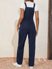 Essnce Solid Slant Pocket Overall Jumpsuit Without Tee