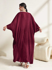 Najma Solid Batwing Sleeve Kaftan