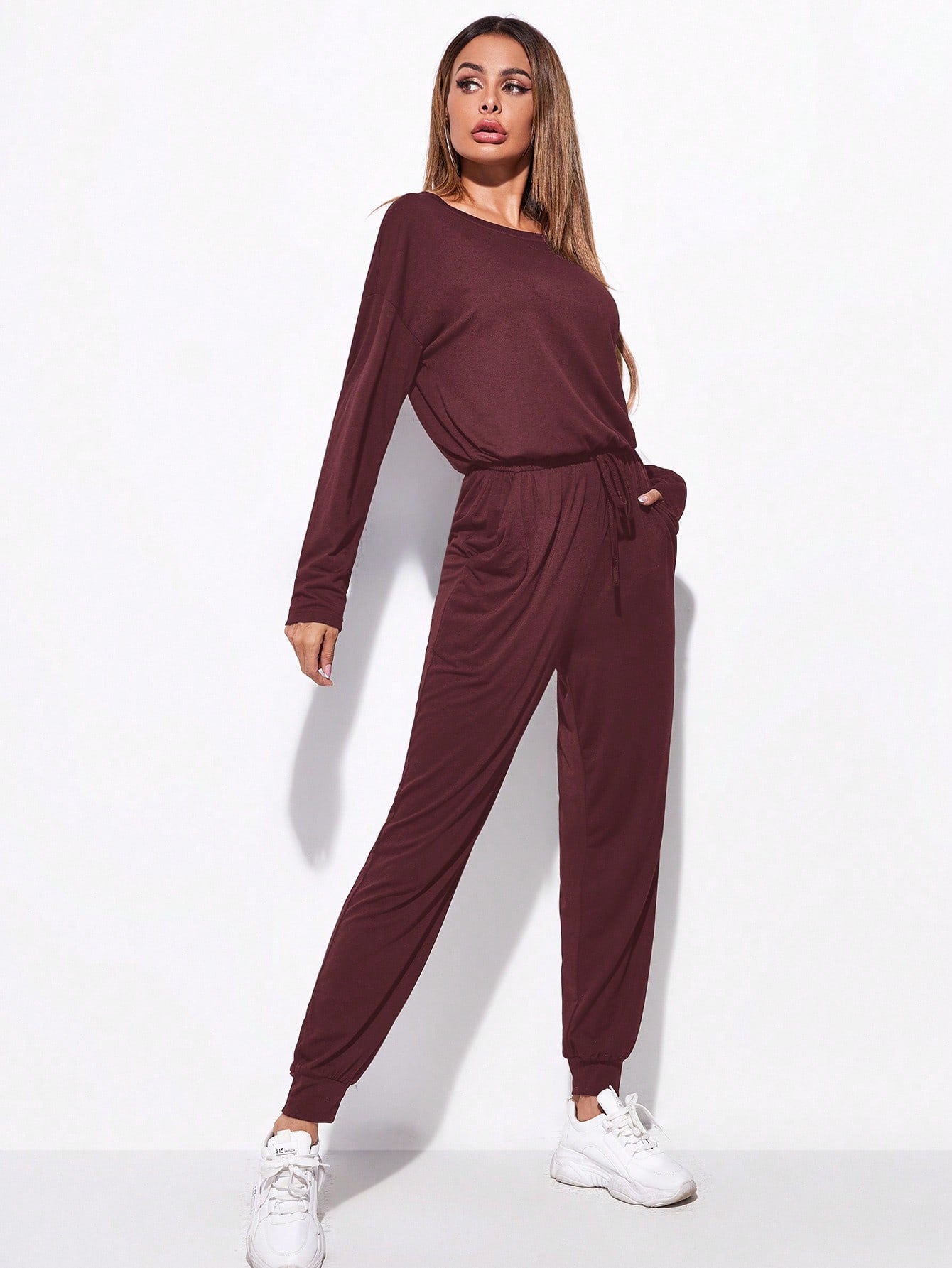 Essnce Drop Shoulder Knot Front Jumpsuit