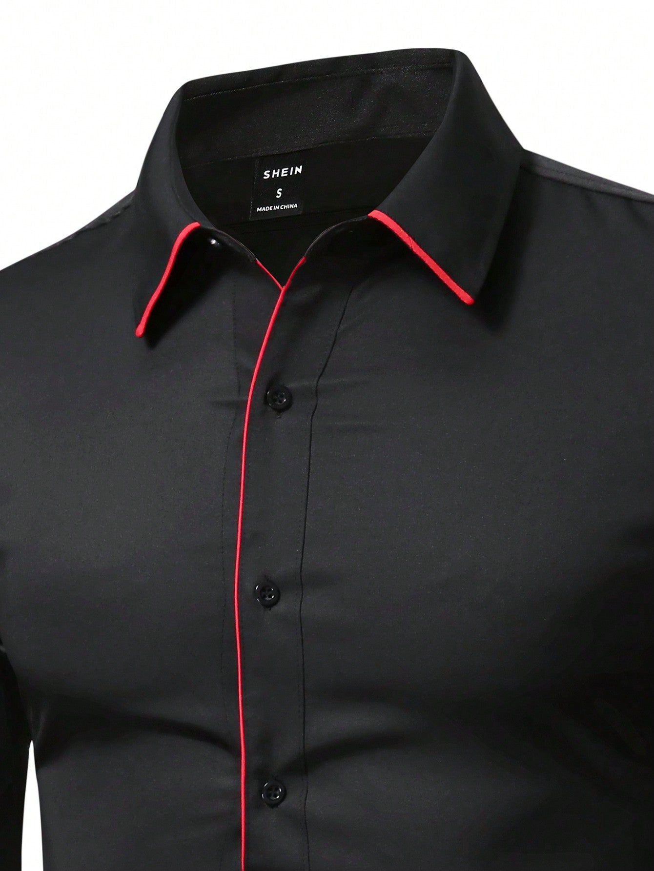 Manfinity Mode Men Contrast Trim Button Up Shirt