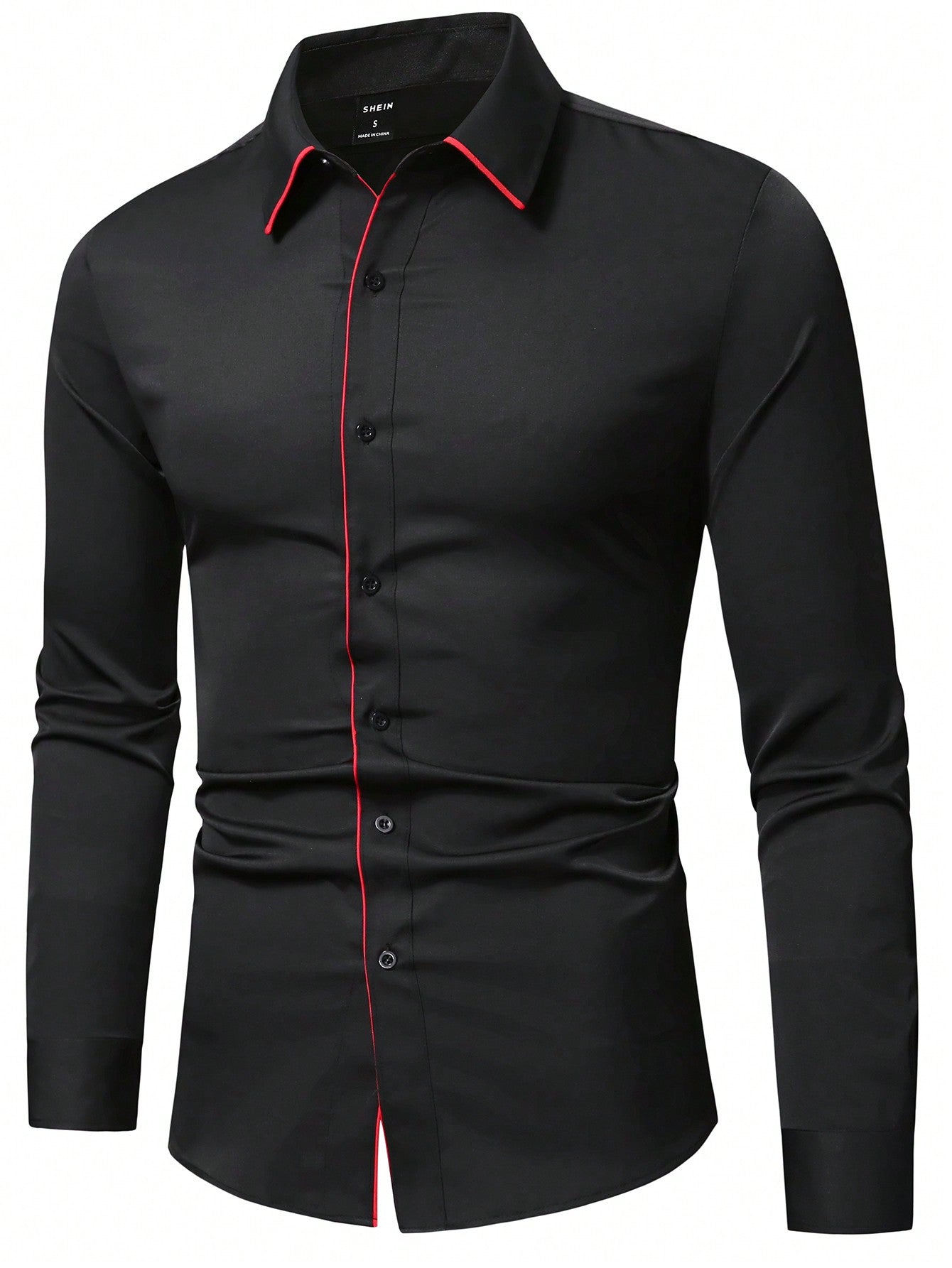 Manfinity Mode Men Contrast Trim Button Up Shirt