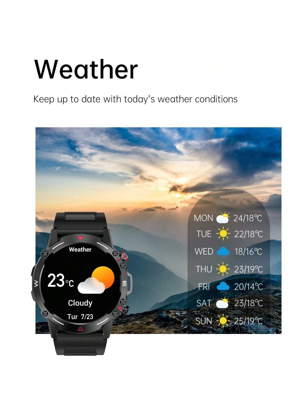 1.43-inch round full touch screen men's sports smart watch with wireless calling, step counting, sleep monitoring, 100+ sports modes, IP68 waterproof, suitable for IOS and Android phones